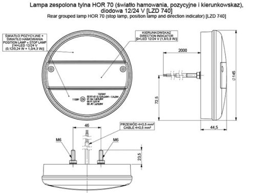 Lampa zespolona tylna LED 3 FUNKCYJNA LZD741