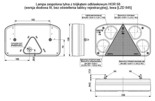 Lampa zespolona tylna - lewa